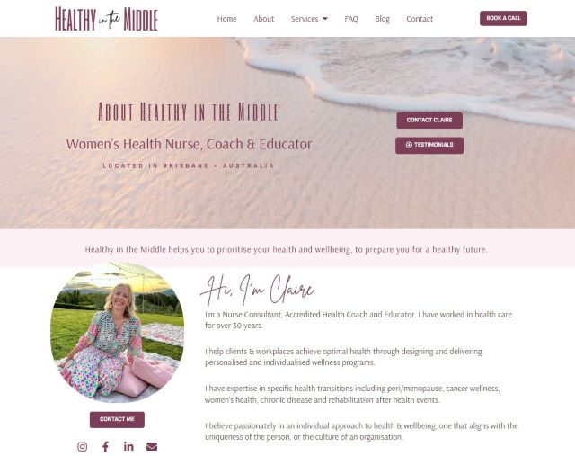 Health Coach - Website design, build and SEO